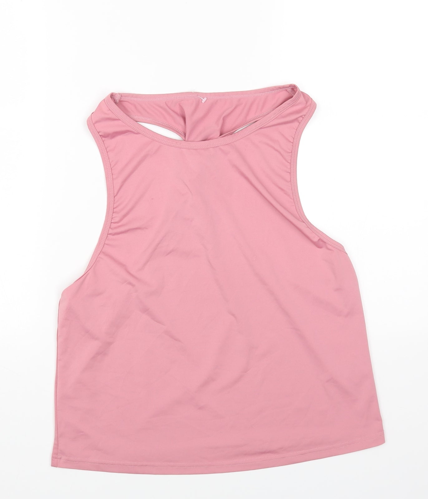 SheIn Womens Pink Polyester Basic Tank Size S Round Neck