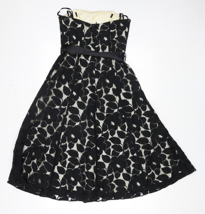 Debut Womens Black Polyester Fit & Flare Size 6 Sweetheart Zip