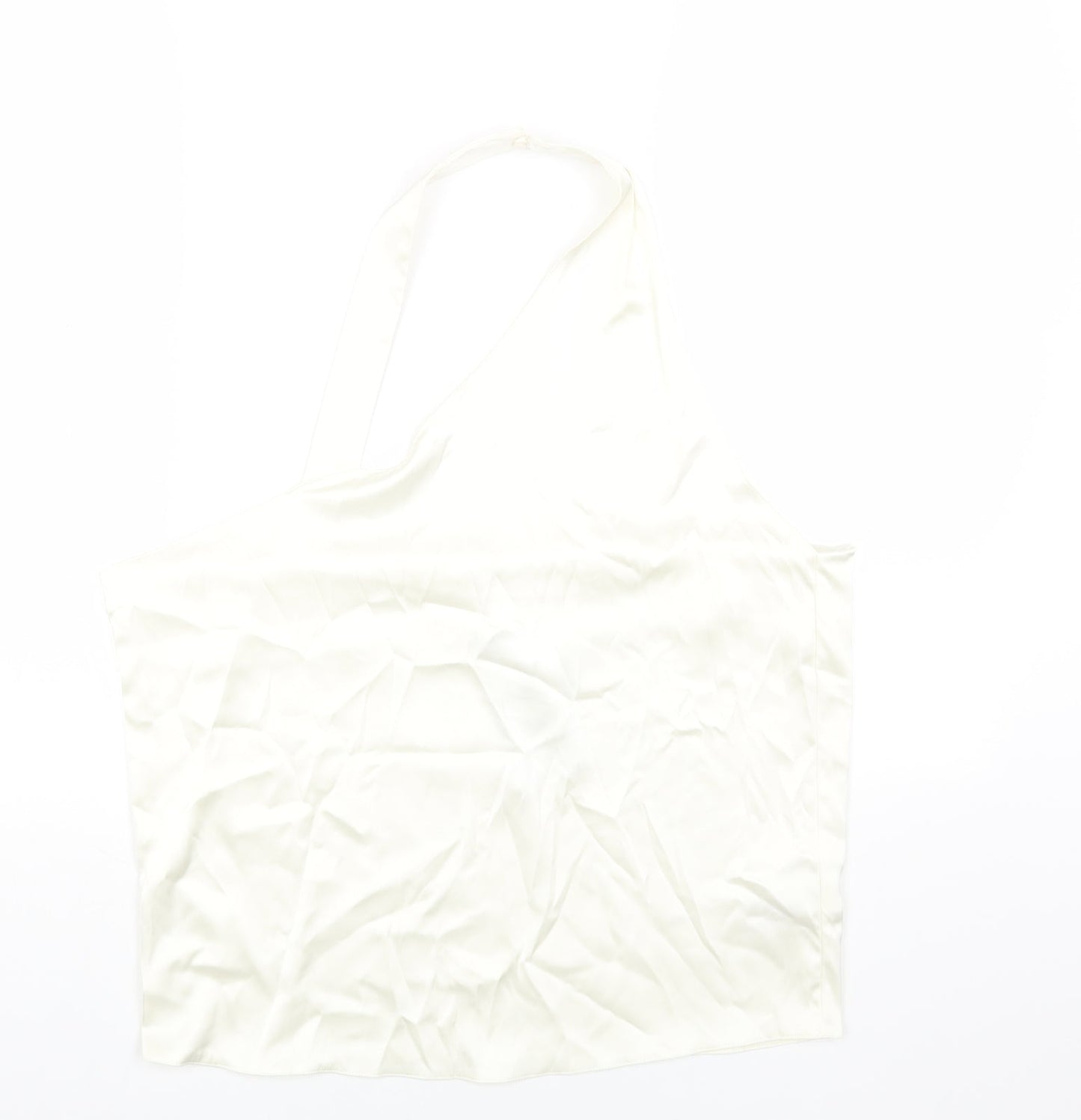 Womens UK Size L Zara White Cropped Tank