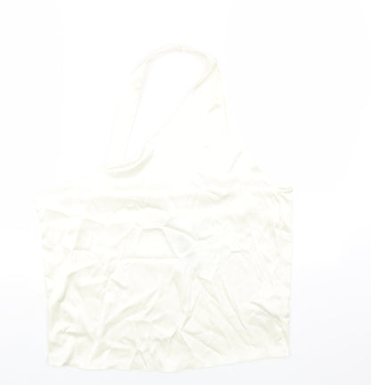 Womens UK Size L Zara White Cropped Tank