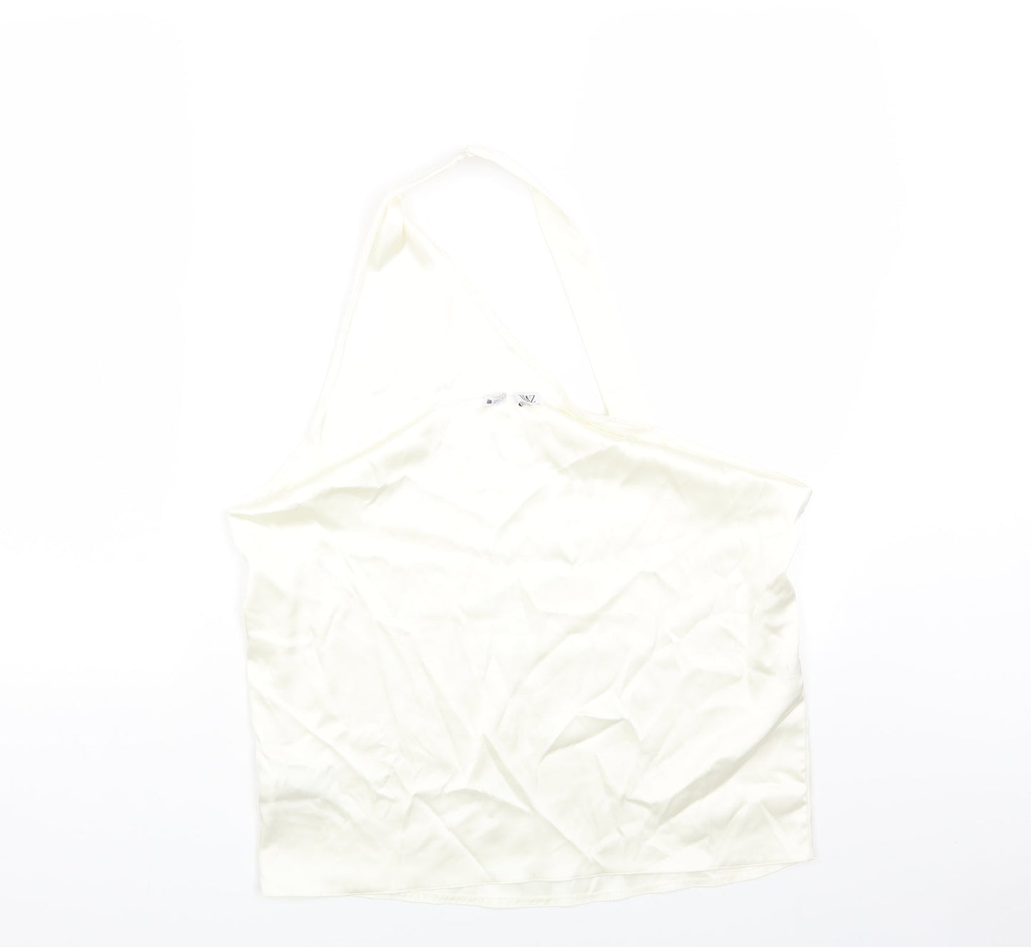 Womens UK Size L Zara White Cropped Tank
