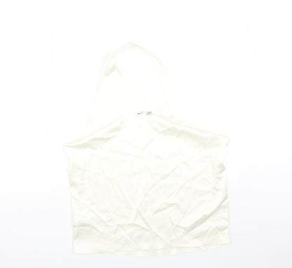 Womens UK Size L Zara White Cropped Tank