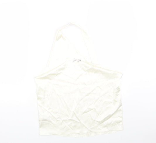 Womens UK Size L Zara White Cropped Tank