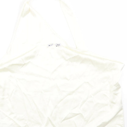 Womens UK Size L Zara White Cropped Tank