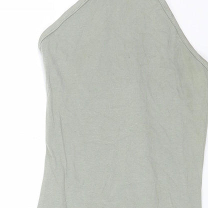 H&M Womens Green Cotton Bodycon Size XS Halter Pullover