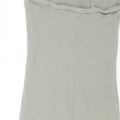 H&M Womens Green Cotton Bodycon Size XS Halter Pullover