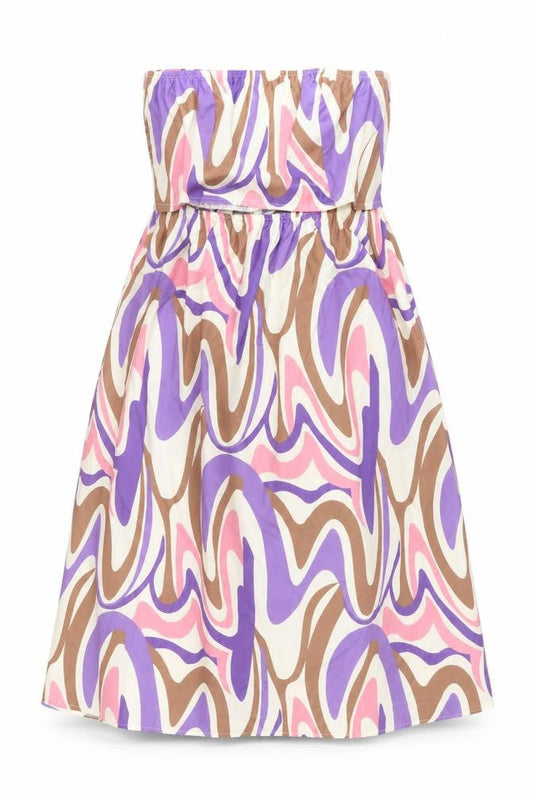 SheIn Womens Multicoloured Geometric Polyester Fit & Flare Size M Off the Shoulder Pullover