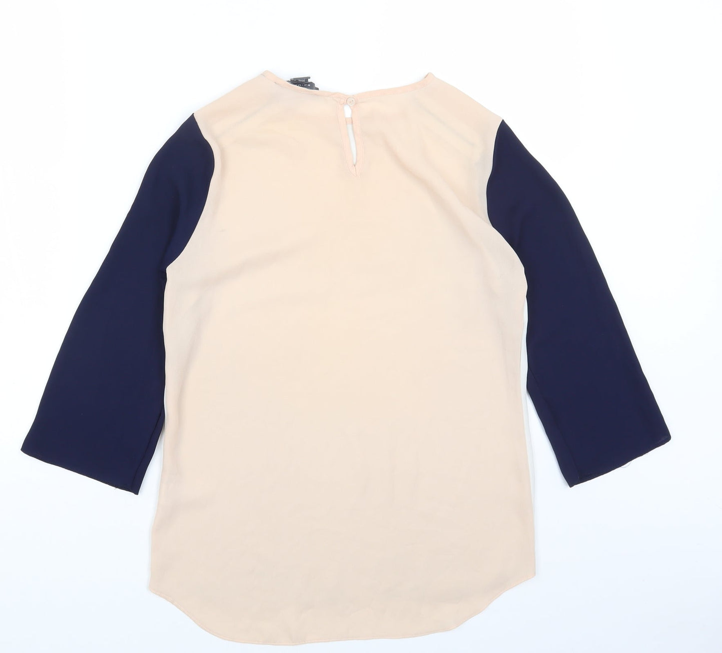 Primark Womens Multicoloured Colourblock Polyester Basic Blouse Size 6 Round Neck