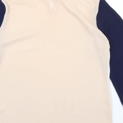 Primark Womens Multicoloured Colourblock Polyester Basic Blouse Size 6 Round Neck