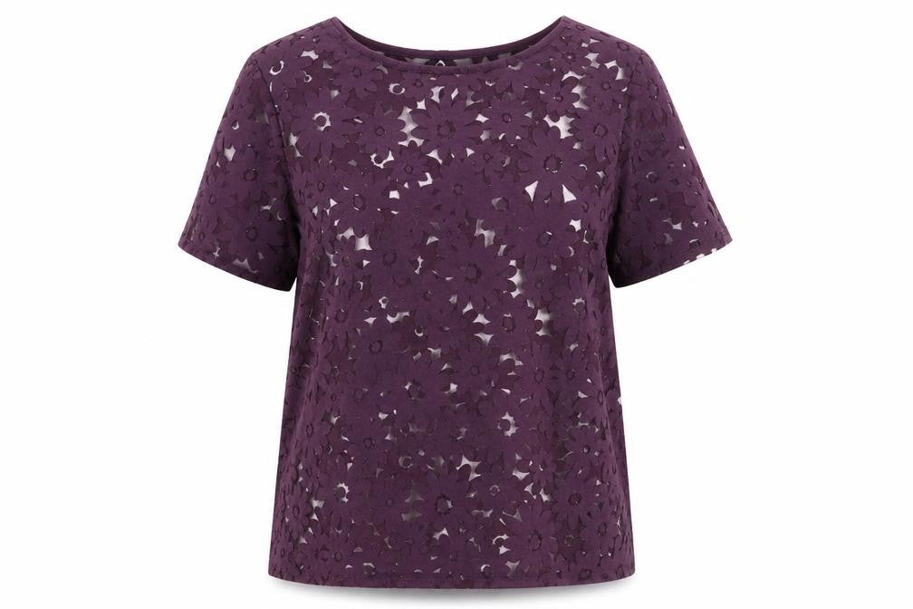 Womens UK Size 12 Preworn Purple Basic T-Shirt