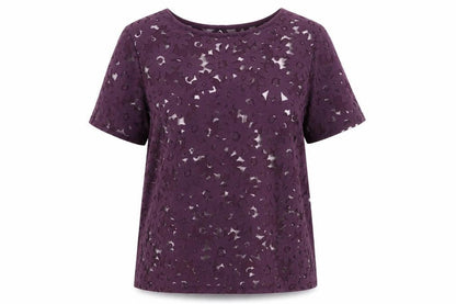 Womens UK Size 12 Preworn Purple Basic T-Shirt