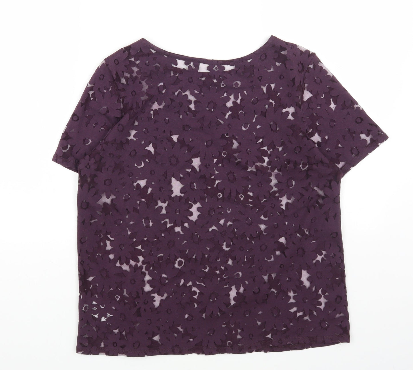 Womens UK Size 12 Preworn Purple Basic T-Shirt