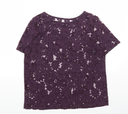 Womens UK Size 12 Preworn Purple Basic T-Shirt