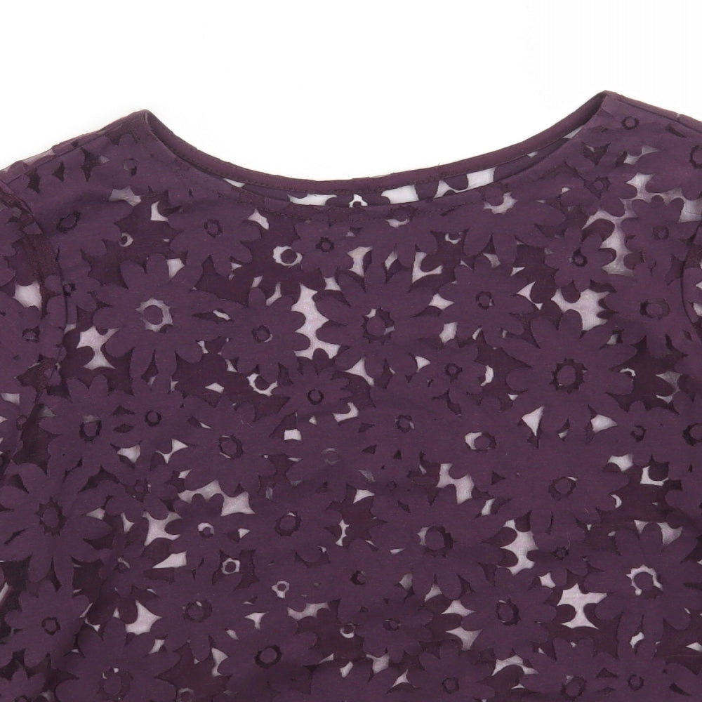 Womens UK Size 12 Preworn Purple Basic T-Shirt