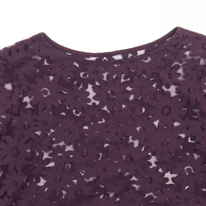 Womens UK Size 12 Preworn Purple Basic T-Shirt