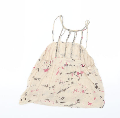 Womens UK Size 8 Preworn Beige Cropped Tank