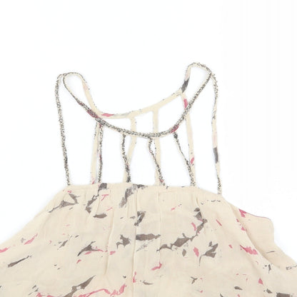 Womens UK Size 8 Preworn Beige Cropped Tank