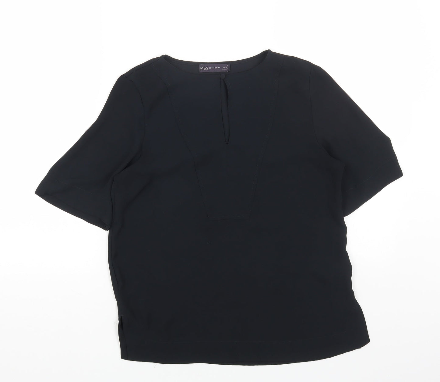 Womens UK Size 6 Marks and Spencer Black Basic Blouse