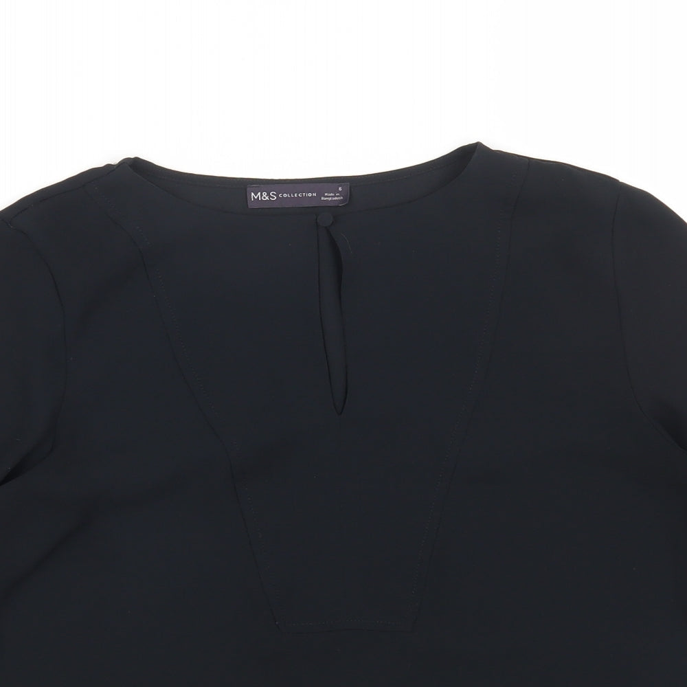 Womens UK Size 6 Marks and Spencer Black Basic Blouse