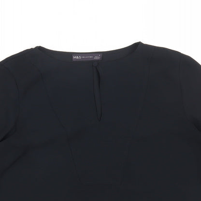 Womens UK Size 6 Marks and Spencer Black Basic Blouse