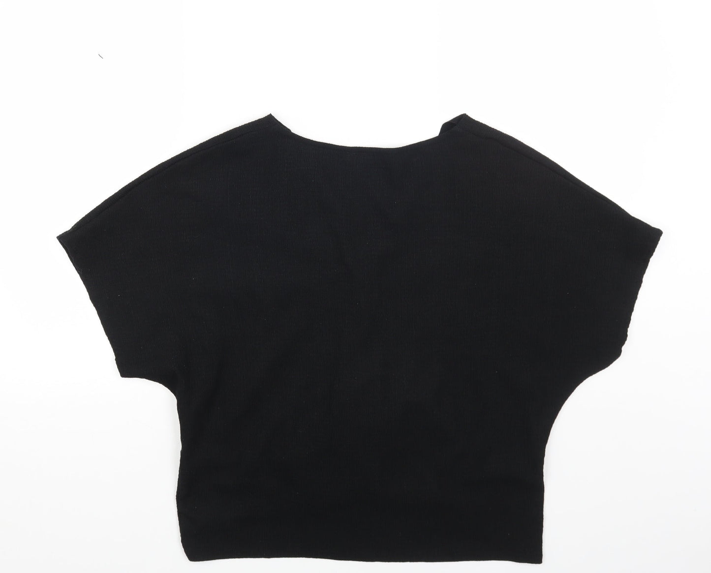 Womens UK Size L Zara Black Basic T-Shirt