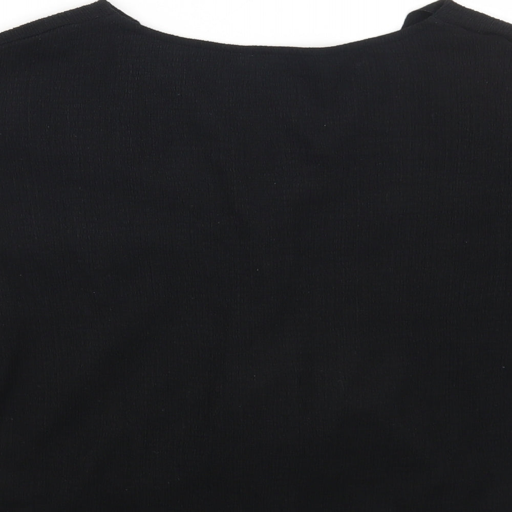 Womens UK Size L Zara Black Basic T-Shirt