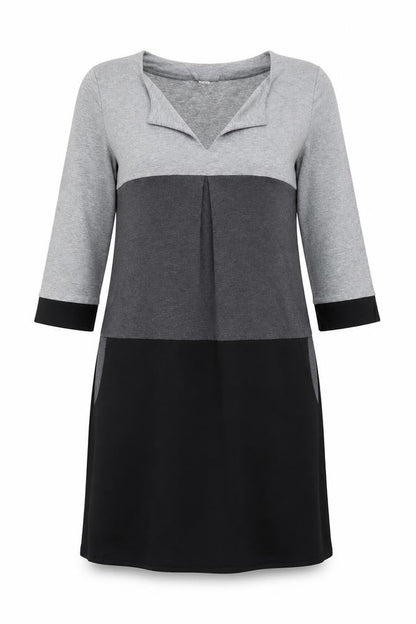 Preworn Womens Grey Colourblock Polyester A-Line Size S V-Neck Pullover