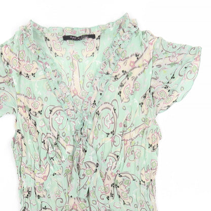 Womens UK Size S Violet & Claire Green Basic Blouse