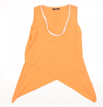Womens UK Size 12 Julien Macdonald Orange Basic Blouse