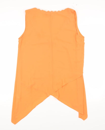 Womens UK Size 12 Julien Macdonald Orange Basic Blouse