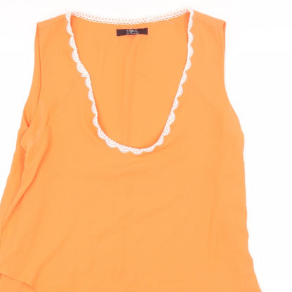 Womens UK Size 12 Julien Macdonald Orange Basic Blouse
