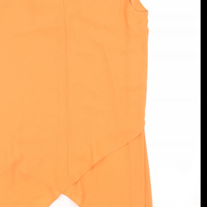 Womens UK Size 12 Julien Macdonald Orange Basic Blouse