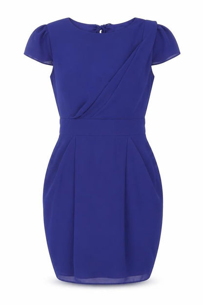 River Island Womens Blue Polyester Mini Size 10 Round Neck Zip