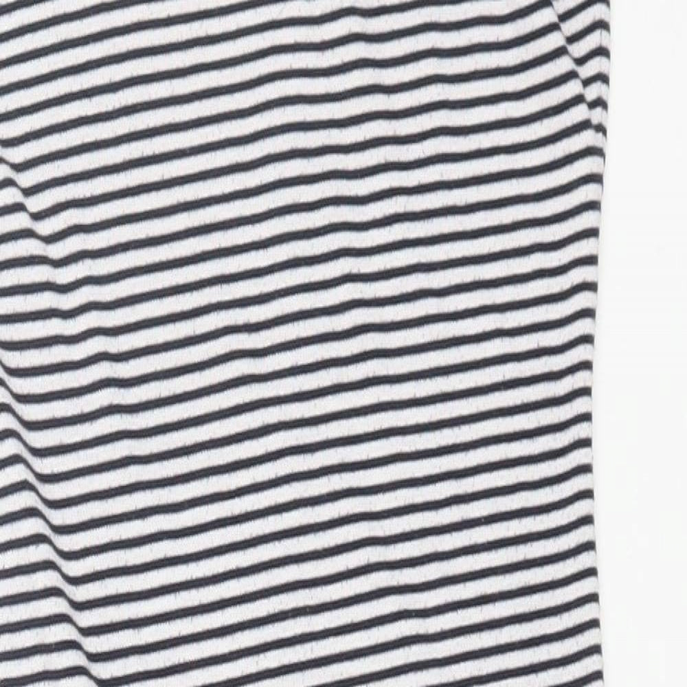 Zara Womens Multicoloured Striped Polyester Bodycon Size M Square Neck Pullover