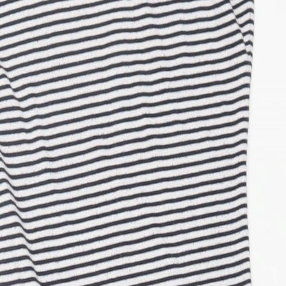 Zara Womens Multicoloured Striped Polyester Bodycon Size M Square Neck Pullover