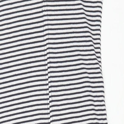 Zara Womens Multicoloured Striped Polyester Bodycon Size M Square Neck Pullover