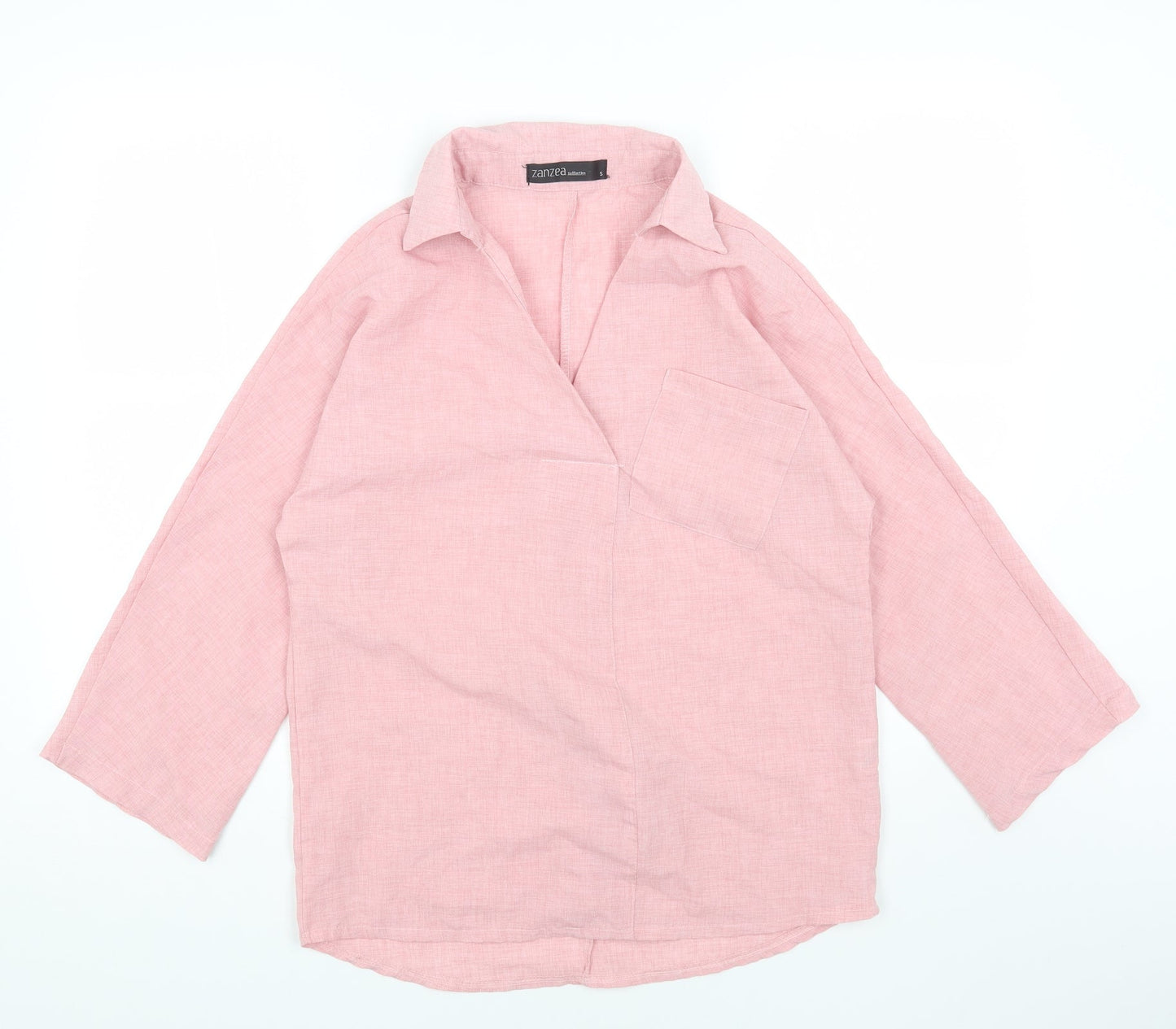 Womens UK Size S Zanzea Pink Basic T-Shirt