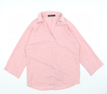 Womens UK Size S Zanzea Pink Basic T-Shirt