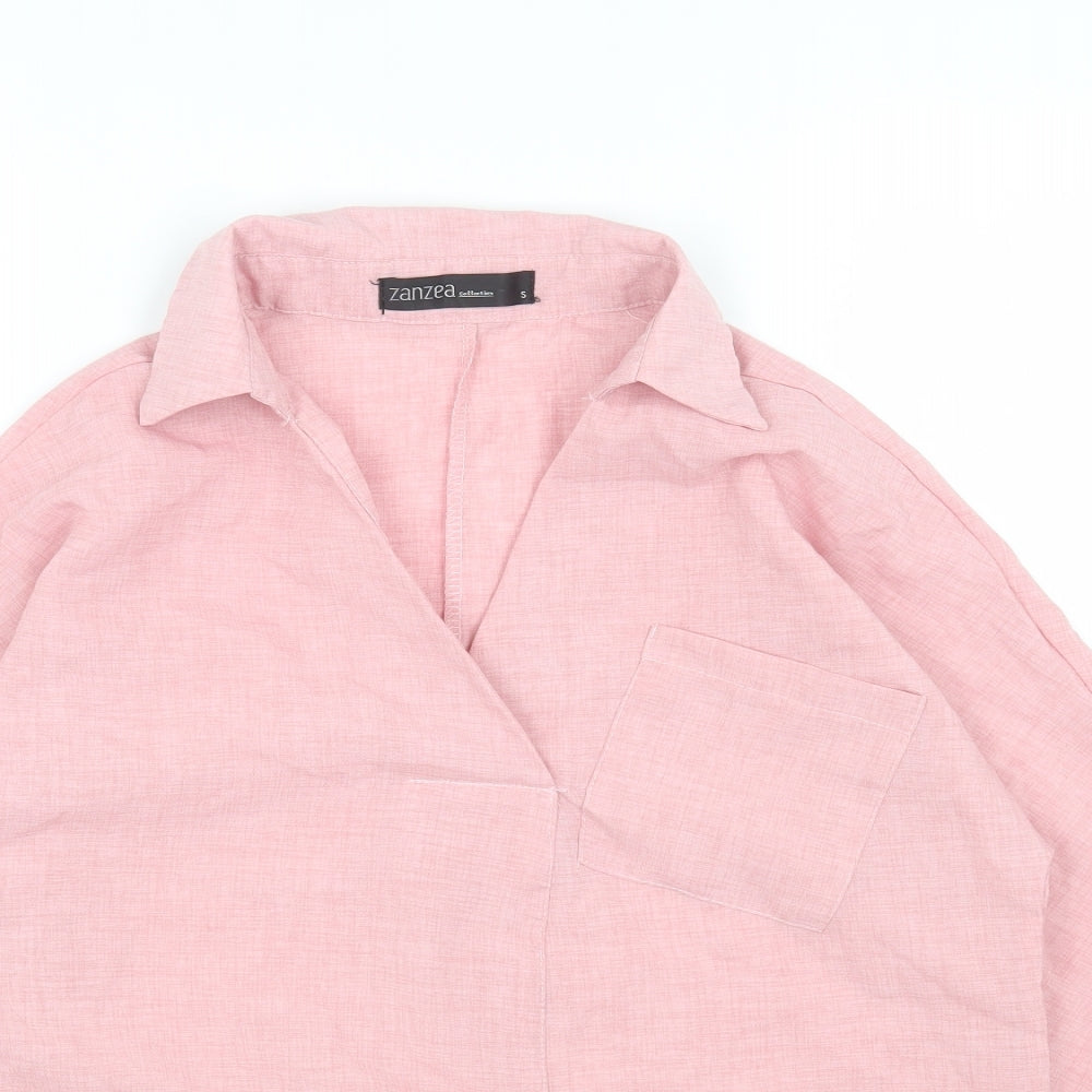 Womens UK Size S Zanzea Pink Basic T-Shirt