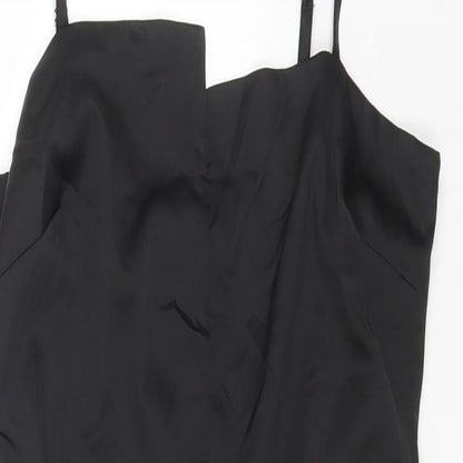 Missguided Womens Black Polyester Bodycon Size 8 Square Neck Zip