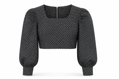 Womens UK Size 8 Nasty Gal Black Cropped Blouse