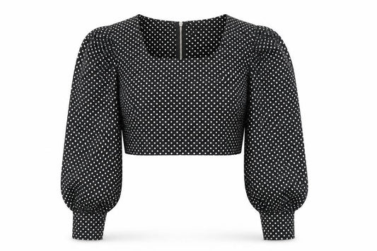 Womens UK Size 8 Nasty Gal Black Cropped Blouse