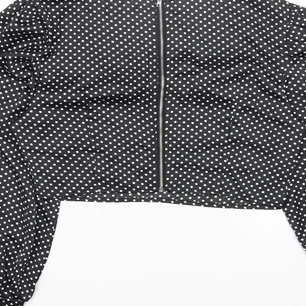 Womens UK Size 8 Nasty Gal Black Cropped Blouse