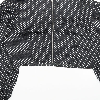 Womens UK Size 8 Nasty Gal Black Cropped Blouse