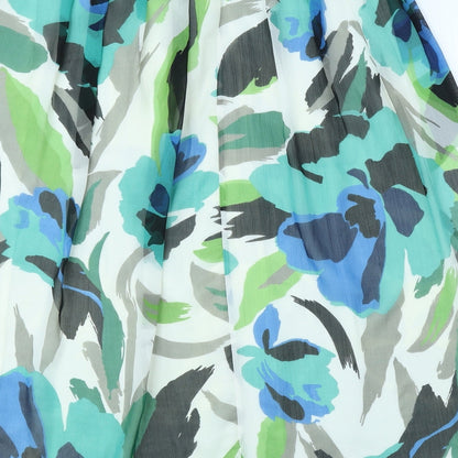 Per Una Womens Ivory Geometric Polyester Swing Skirt Size 10 Zip