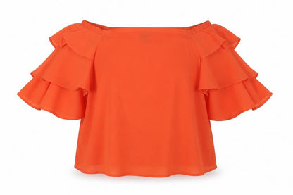 Womens UK Size 14 New Look Orange Basic Blouse