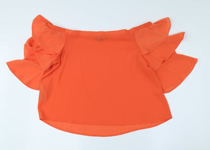 Womens UK Size 14 New Look Orange Basic Blouse