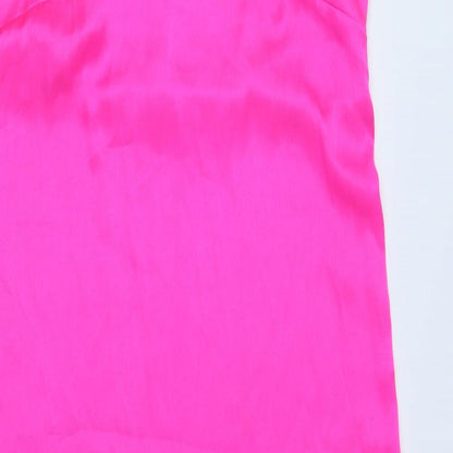 Topshop Womens Pink Polyester Sheath Size 10 Cowl Neck Pullover