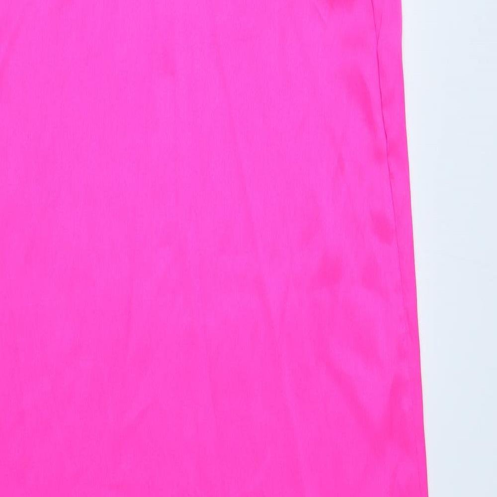 Topshop Womens Pink Polyester Sheath Size 10 Cowl Neck Pullover