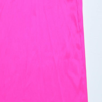 Topshop Womens Pink Polyester Sheath Size 10 Cowl Neck Pullover